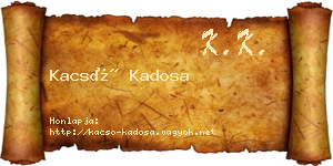 Kacsó Kadosa névjegykártya
